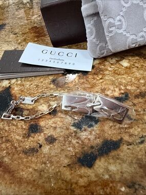 Gucci Silver ID Tag Link Bracelet